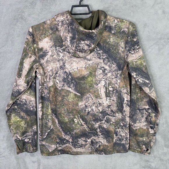 Mens Magellan Outdoors PRO Hunt Pullover Camo Hoodie Polyester Spandex Size L - Picture 4 of 8